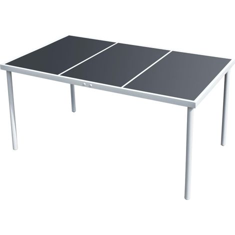 Gartentisch 150x90x74 cm Schwarz Stahl