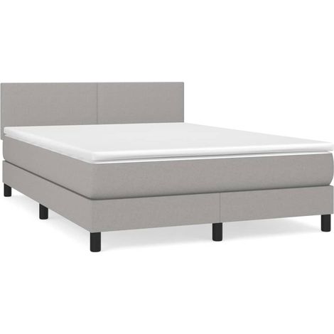 Maison Exclusive - Cama box spring con colchón tela gris claro 14 (1/5)
