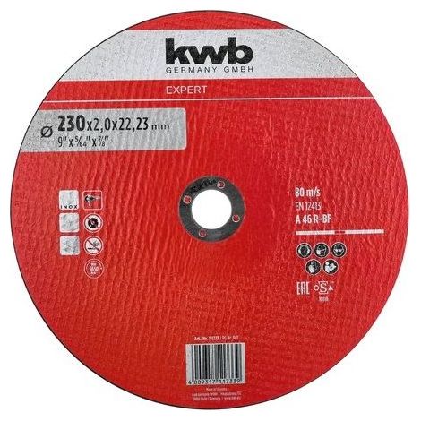 KWB Disco Da Taglio Expert Per Metallo E Acciaio Inox 230x2 Mm