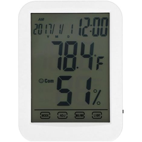 Thermomètre numérique hygromètre écran tactile LCD température humidité testeur bureau maison (1/5)