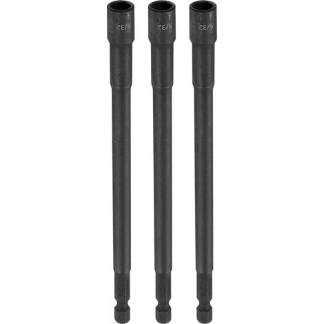 3Pcs Douille Visseuse A Choc 9/32" Douille 6 pans L 5,91" (150mm) (1/5)