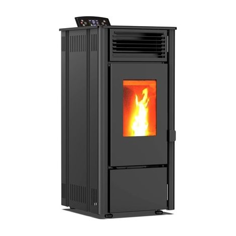 THUNDER SOPHIA-BLACK Pelletofen 8,1 kW Freistehend mit WLAN Fernbedienung Rauchrohrset Ecodesign (1/5)