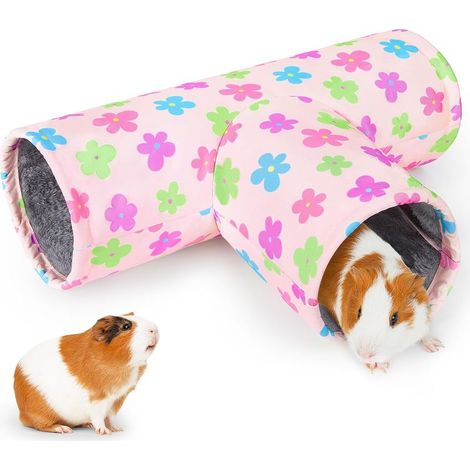 Tunnel pliable en tissu pour petits animaux – Tunnel pour cochons d'Inde, lapins et hamsters (1/5)