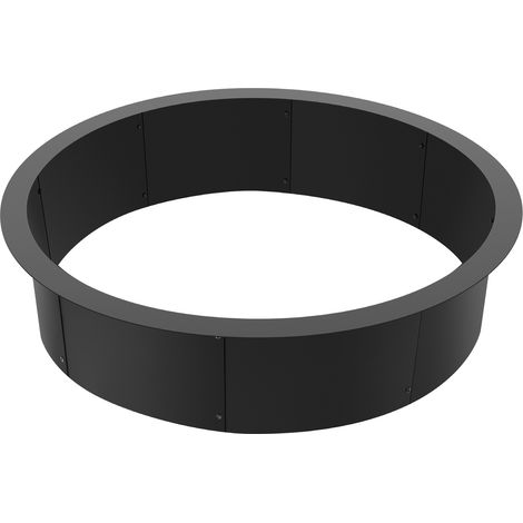 Mophorn Round Fire Pit Ring,10-Inch Height,45-Inch Outer/39-Inch Inner Diameter.Heavy-duty carbon steel liner for DIY campfire,suitable for above or in-ground use during outdoor camping and bonfires.
