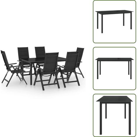 Ensemble à manger de jardin 7 pcs aluminium anthracite - Salon De Jardin - Mobilier De Jardin - Set De Table Extérieur - Ensemble Salon De Jardin - Table Extensible (1/5)