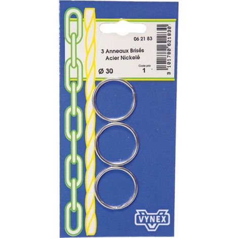 Anneau Brisé Nickelé D.30mm Blister De 3. - Vynex
