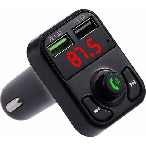 Bluetooth FM Transmitter for Car Latest Auto Connect, Wireless Radio Car Receiver Adapter Bluetooth Kit with Hands-Free Calling, USB Charger 5V/3.1A and 1A, Support SD Card, USB Disk (Black) (1/5)