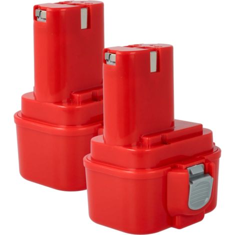 vhbw 2x Akku kompatibel mit Makita 6014DW, 6200D, 6201DW, 6201DWH, 6200DW, 6201D, 6221D, 6202D, 6202DW Werkzeug (1500 mAh, NiMH, 9,6 V)
