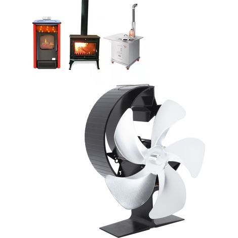 Ventilateur de cheminée thermique en forme de lune pour la pêche sur glace et le camping (argenté) (1/5)