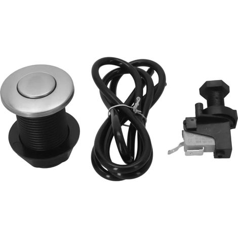 Kit bouton pneumatique, 100 x 80, 30 mm, inox, ABS, noir (1/5)