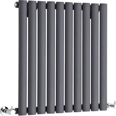 Single Oval Panel Radiators 600mm High 590mm Wide – Anthracite