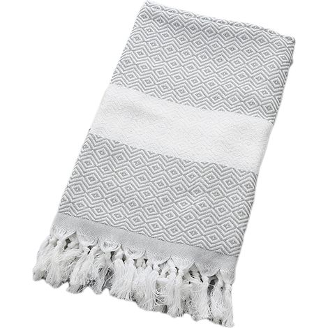 Serviette de plage en coton turc 100x180 cm, paréo franges, serviette de bain, serviette de voyage extérieur, camping, douche (1/3)