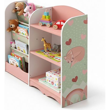 Scaffale porta-giocattoli per bambini con 7 scomparti