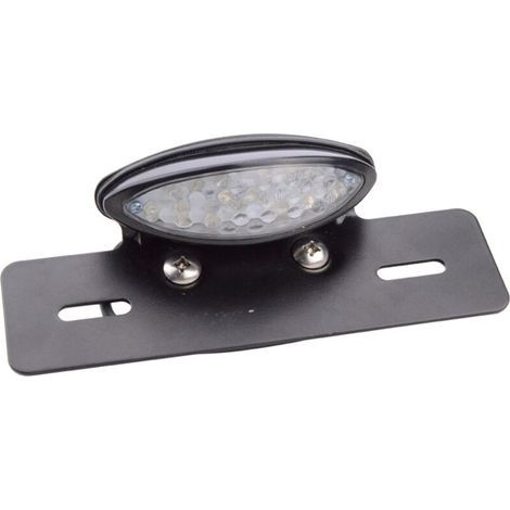 Feu arrière intégré à LED pour moto avec lentille fumée et boîtier blanc, comprenant un feu stop arrière et un éclairage de plaque d'immatriculation, compatible avec les scooters/motos/motos cross. (1/5)