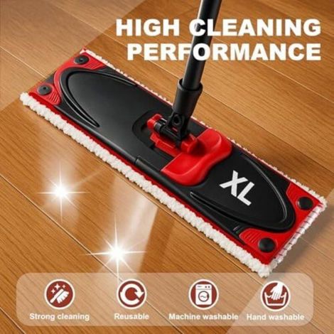 5 Rechange serpillère, microfibre, 51x14 cm, lavable machine, réutilisable, sols durs