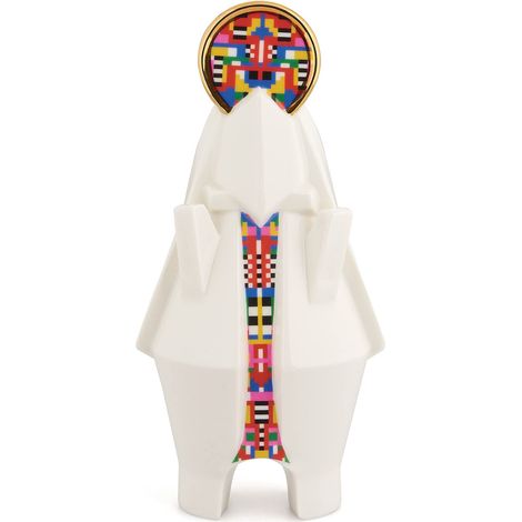 Alessi Mary ESA05 2 Statuina Madonna per Presepe in Porcellana con Decalcomanie Applicate a Mano e Dettagli in Oro 24 Carati, Multicolore (1/4)