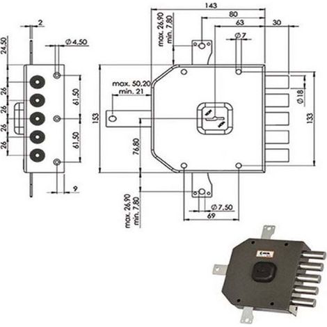 Cerradura Sic.Quintupl.Sx Dm A415 Moia