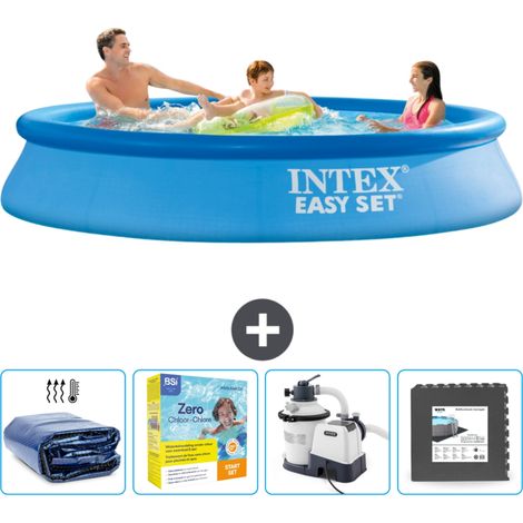 Intex runder aufblasbarer Easy Set-Pool – 305 x 61 cm – Blau – im Lieferumfang enthalten Accessoire CB68 (1/5)
