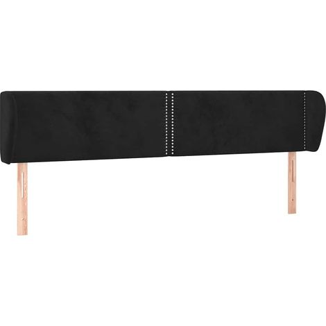 Maison Exclusive - Cabecero de terciopelo negro 183x23x78/88 cm (1/5)