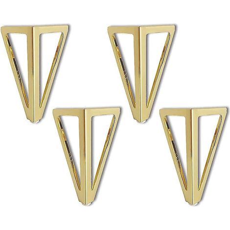 4x goldene, dreieckige Tischbeine aus Metall, 15 cm, moderne Möbelbeine für Schränke, Sofas und Betten (1/5)