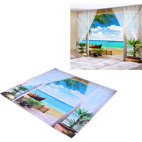 Tapisserie murale en polyester à motif paysage, idéale pour la chambre ou le balcon (230 x 180 cm). (1/5)