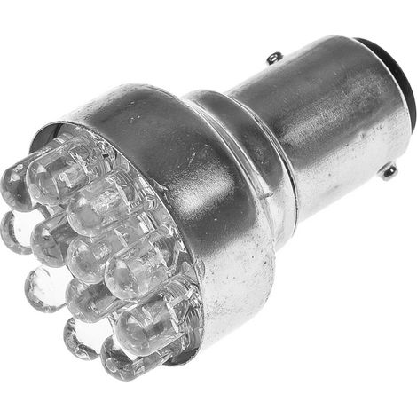 Bombilla de intermitente de 12 LED BA15S 12V, blanca (1/2)