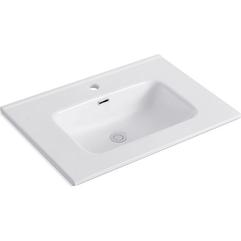 Lavabo da incasso 76cm per mobile in ceramica bianca Litos-K7075 kamalu
