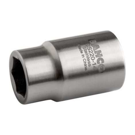 BAHCO - Douille en acier inoxydable 6 pans 1/4", métrique