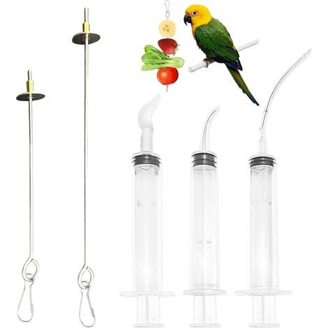 Mangeoire Oiseau - Lot 5 Pièces - Acier Inoxydable Et Plastique - Distribution Alimentaire - Pour Cage Et Volière - Argent Et Transparent (1/5)
