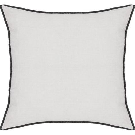 Coussin Coton et Lin déhoussable "Linah" 45 x 45 cm Atmosphera - Linah Blanc