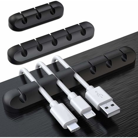 3 Pack Cable Clips Desk Cable Organizer Cable Fixer Hub Data Cable Silicone Cable Organizer Card Slot Clip Buckle Self-Adhesive Network Cable (1/5)