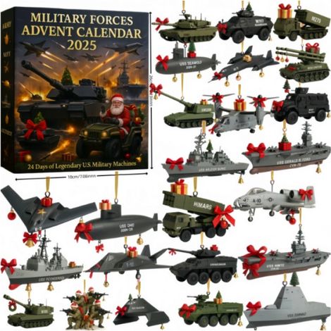 Calendrier De Lavent - Pendentif Acrylique - Thème Forces Armées - Décoration Compte À Rebours De Noël - 24 Pièces (1/4)