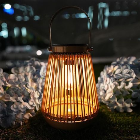 Lanternes Solaires Imperméables Extérieures pour Jardin pour la Table de Camping Éclairage des Lumières Solaires Tissées à la Main Suspendues (1/5)