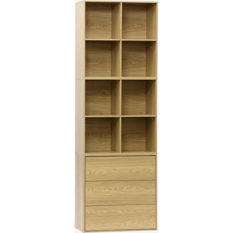 Estantería modular, 8 nichos, 3 cajones (1/5)