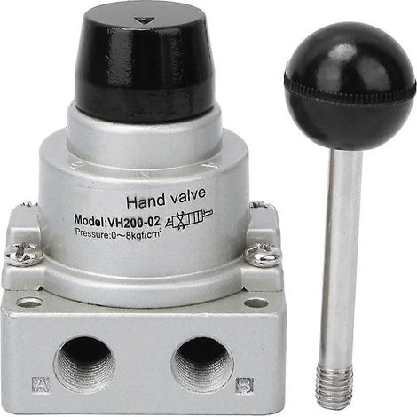 G1/4-Zoll-Hebelhandventil, direktwirkend, Aluminiumlegierung, 3-Wege-Ventil, VH200-02, 0–8 kgf/cm²