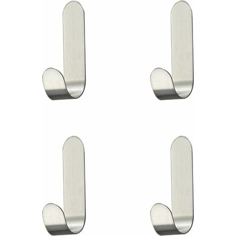 4 Pièces Crochet Adhésif en Acier Inoxydable,Crochets Auto-adhésif Crochet ,pour Serviette, clés, maison, cuisine, salle de bain, anti-rouille et étanche (1/5)