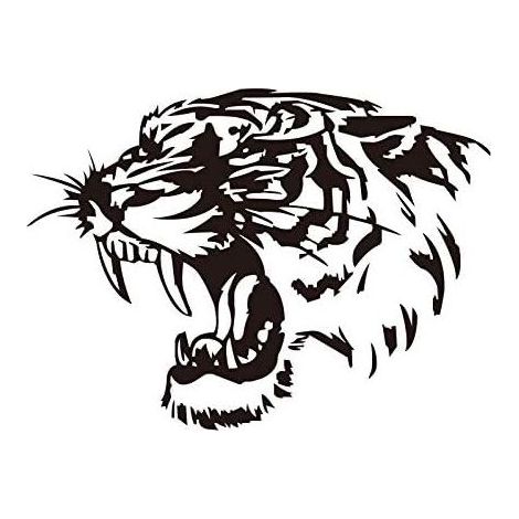 2pcs Car Stickers, Car Hood Car Stickers, Reflective Tiger Head Stickers, Personalized Personality Modified Body Stickers (28cm x 28cm) (1/5)