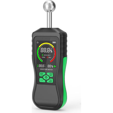Détecteur d'humidité murale, détecteur d'humidité murale, humidité : 0-80%Rh, avec alarme, arrêt automatique et fonction d'étalonnage (avec batterie) (1/5)