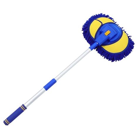 Balai de lavage extensible avec brosse de nettoyage douce et résistante, idéal pour les camions, les camping-cars et les salles de bain. Manche léger pour gratter et nettoyer. (1/5)
