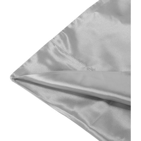 2 taies d'oreiller 75x150 cm satin doux housse de coussin avec fermeture envelope literie argenté