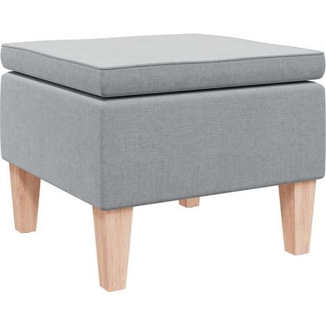 Tabouret,Repose-pied,Pouf avec pieds en bois Gris clair Tissu CFW719812 (1/5)