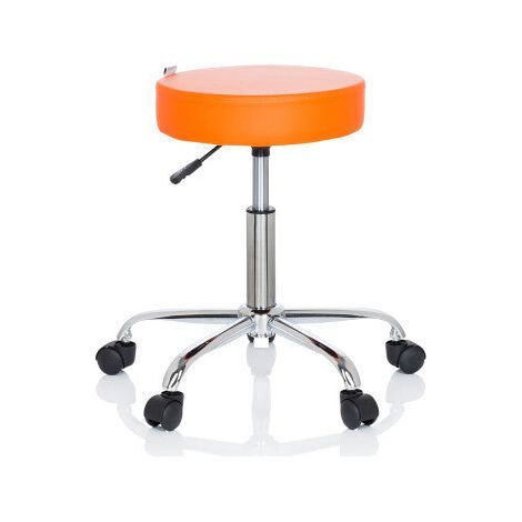 [GEBRAUCHT] B-Ware hjh OFFICE Operator II Arbeitsstuhl Hocker Drehstuhl orange 360° (1/2)