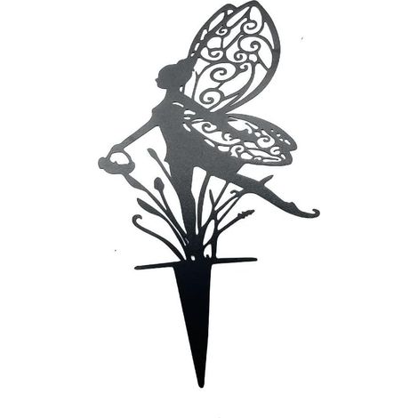 Butterfly Flower Fairy Ground-Plugin, Metal Ironcraft-Nischen-Plugin, Outdoor-Hausgarten-Rasendekoration