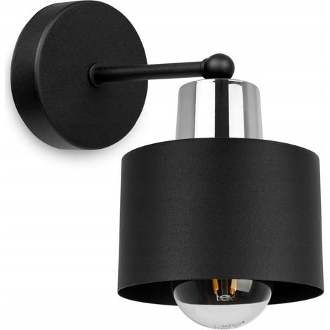 Applique murale plafonnier abat-jour LED noir (1/5)