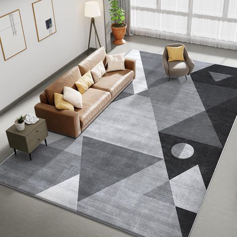 1 Tapis Salon, Mousse Épaisse 10mm, Design Géométrique, Antidérapant, Pour Chambre Et Salle À Manger (1/5)