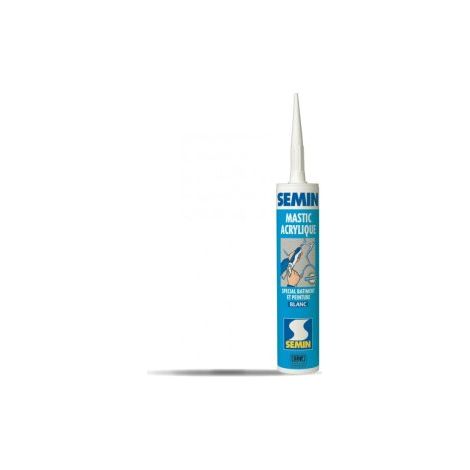 Semin – Mastic acrylique blanc 310 ml – Carton de 25 cartouches – Pour maçonnerie et menuiserie – Excellente adhérence intérieure et extérieure (1/4)
