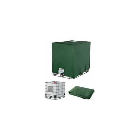 Tigrezy-IBC Couvercle de réservoir d\'eau Anti-poussière Anti-UV. Housse de Protection. bâche de Protection. Convient pour réservoir IBC 1000 L (120 x 100 x 116 cm Vert) (1/5)