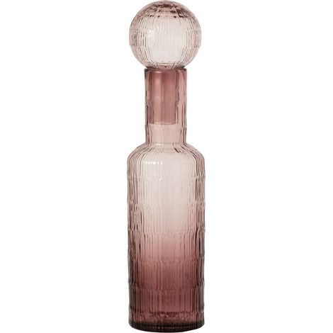 Bouteille Déco Striée en Verre "Kyoto" 54cm Bordeaux (1/5)
