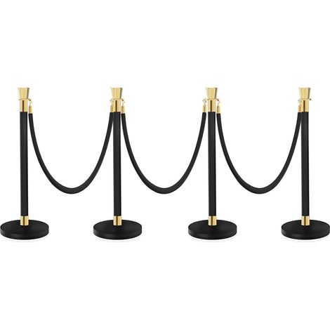 Crowd Control Stanchion, kit avec corde en velours rouge de 1,5 m, séparateur de corde Stanchion, séparateur de ligne de barrière, avec base en plastique (1/5)