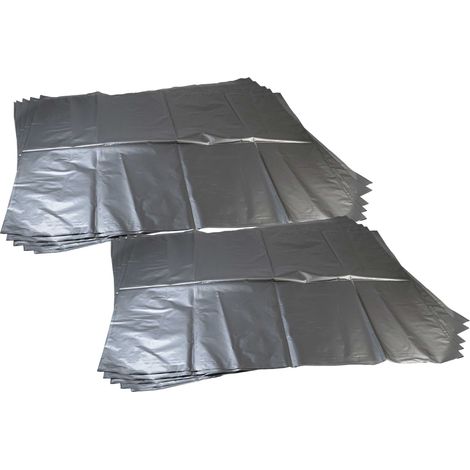 vhbw 10x Vacuum Cleaner Bag compatible with Makita VC3210L Vacuum Cleaner, polyethylene, 64 cm x 80 cm, silver-grey